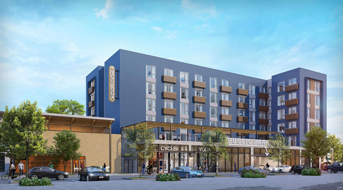 The Ice Box, part of the Ice Blocks neighborhood in midtown Sacramento, is planned for the corner of 18th and R streets. It would have 65 apartments and a small retail space.