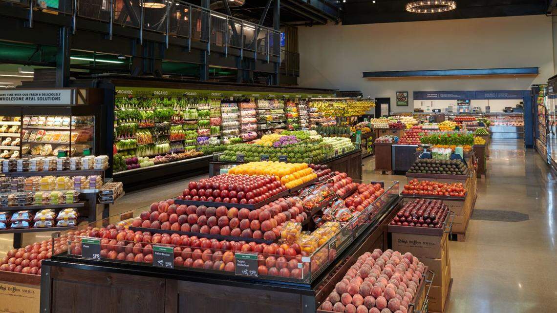 The produce section of the Raley’s O-N-E Market in Truckee in June 2020. The new location could represent a path for the future of the 85-year-old West Sacramento-based chain.