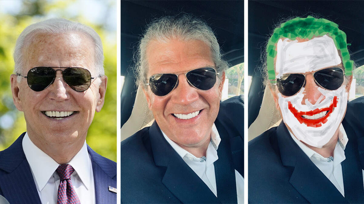 Joe Biden, left, Jack Ohman, center, and Joker Jack
