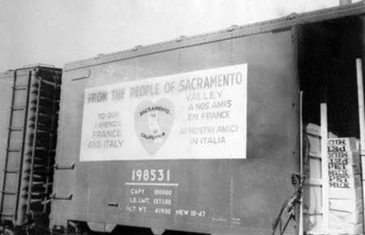 The Friendship Train of 1947 was the idea of columnist Drew Pearson. Americans were asked to donate food to hungry Europeans.