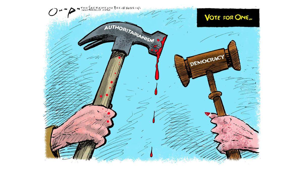Jack Ohman: Hammer time in America.