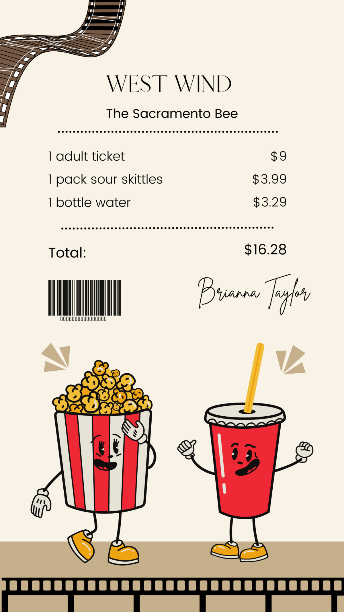 Service journalism reporter Brianna Taylor visits West Wind at 9616 Oates Drive, Sacramento on March 3, 2023 with $25. She spends some of her budget on one movie ticket and snacks.