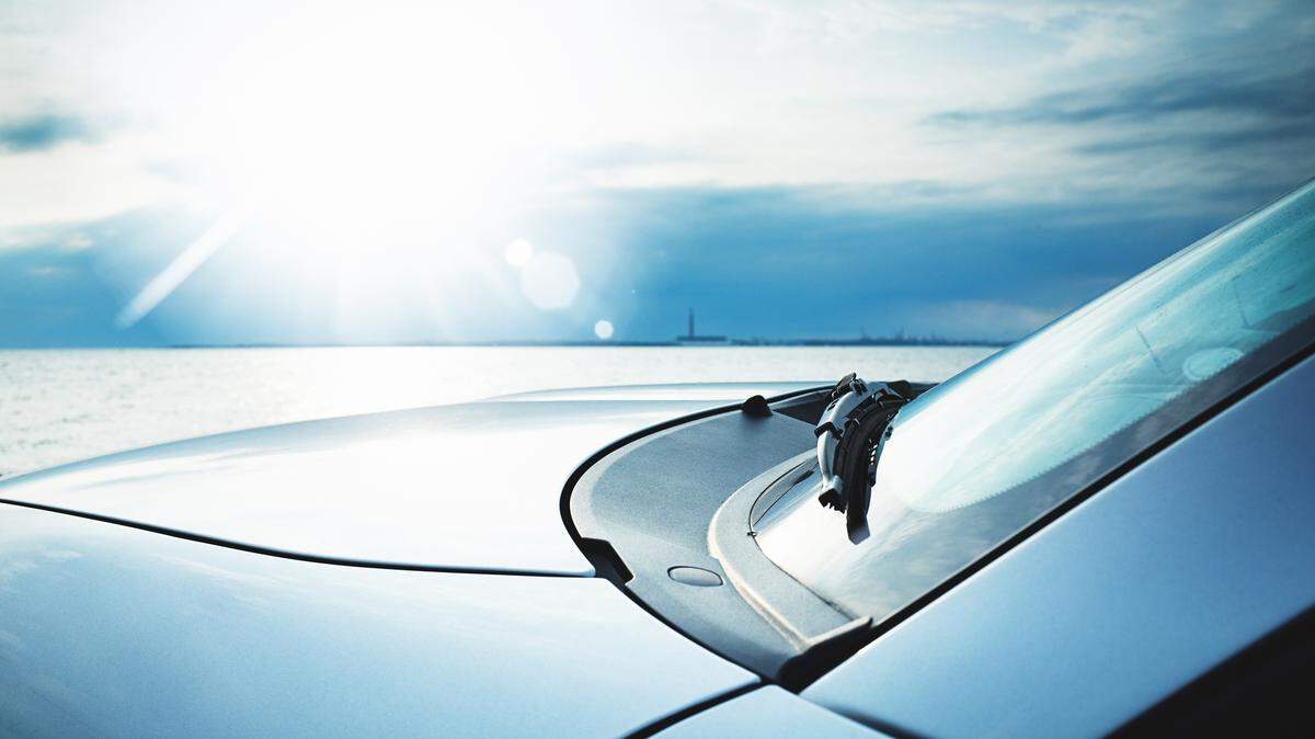 A car in the hot sun.