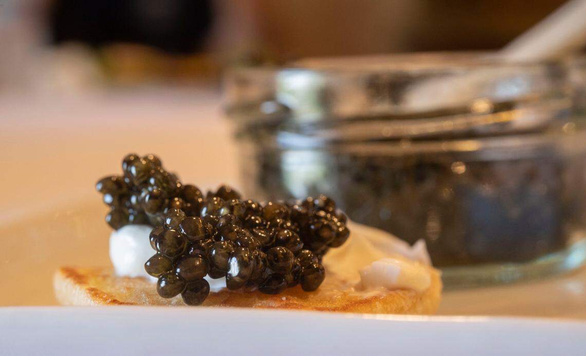 Reserve caviar is ready to serve at the Tsar Nicoulai sturgeon ranch in Wilton. Sacramento County’s caviar producers supply the delicacy for $55 to $400 per ounce, depending on the the grade.