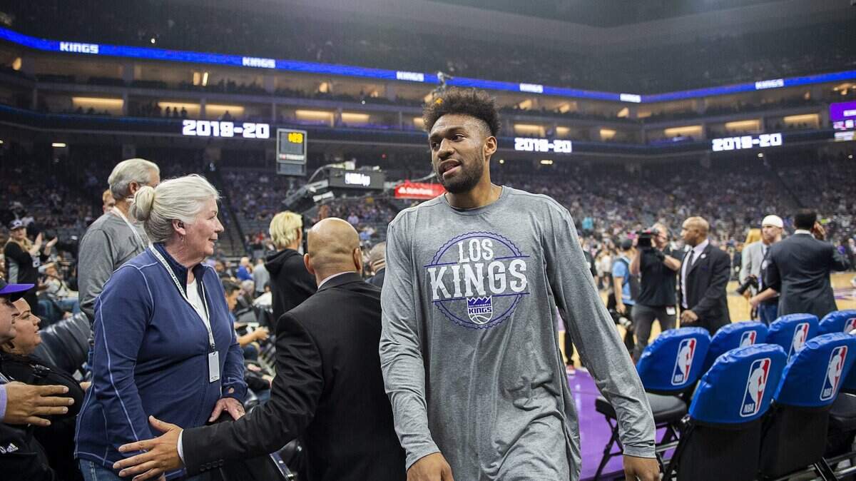 Sacramento Kings forward Jabari Parker (33) leaves the court at the Golden 1 Center on Wednesday, March 11, 2020, in Sacramento after the NBA suspends the season after Jazz’s Rudy Gobert tests positive for coronavirus.