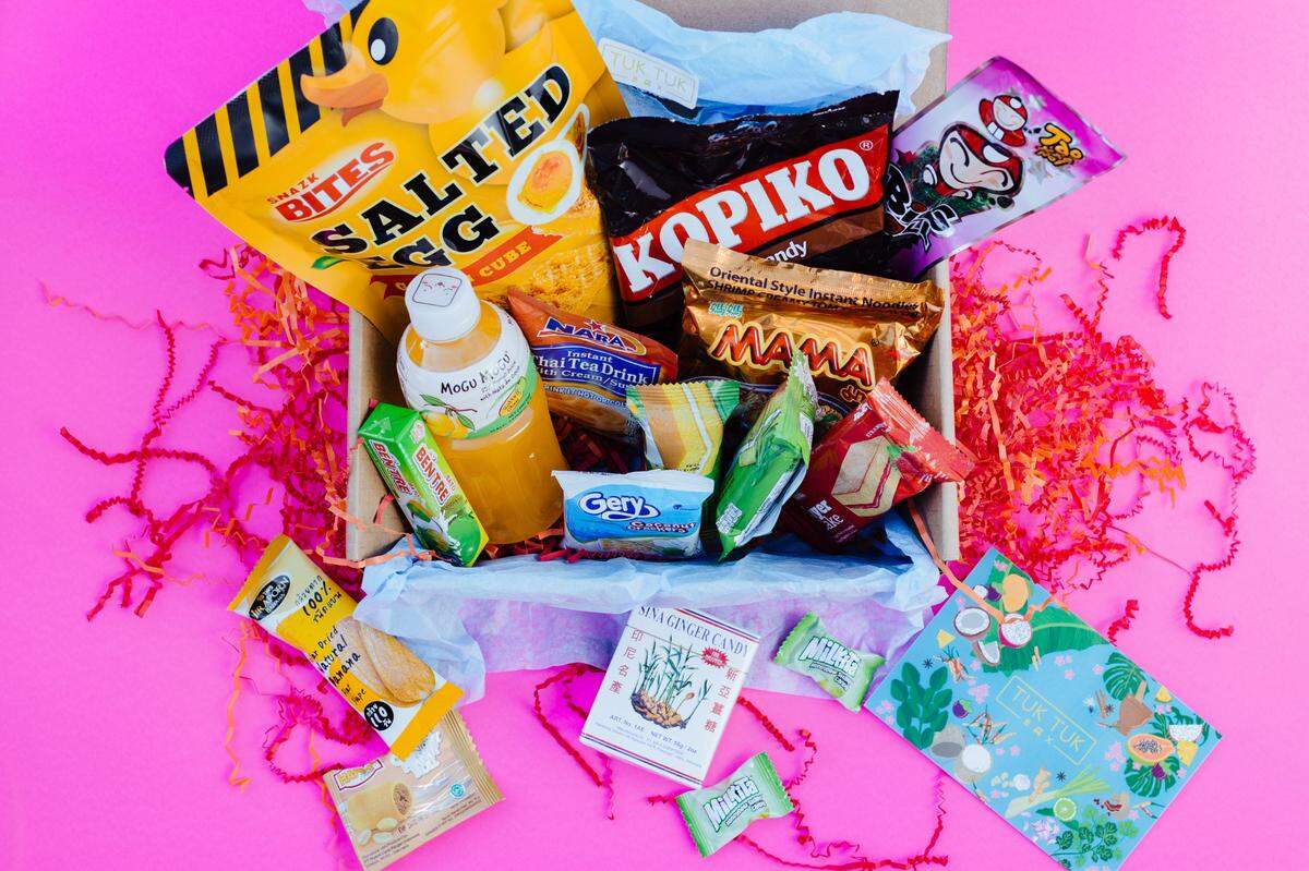 Tuk Tuk Box, a Southeast Asian snack box delivery founded by Asian women, uses each box as a way to spread stories from Southeast Asian refugees and migrants and about Southeast Asian culture.