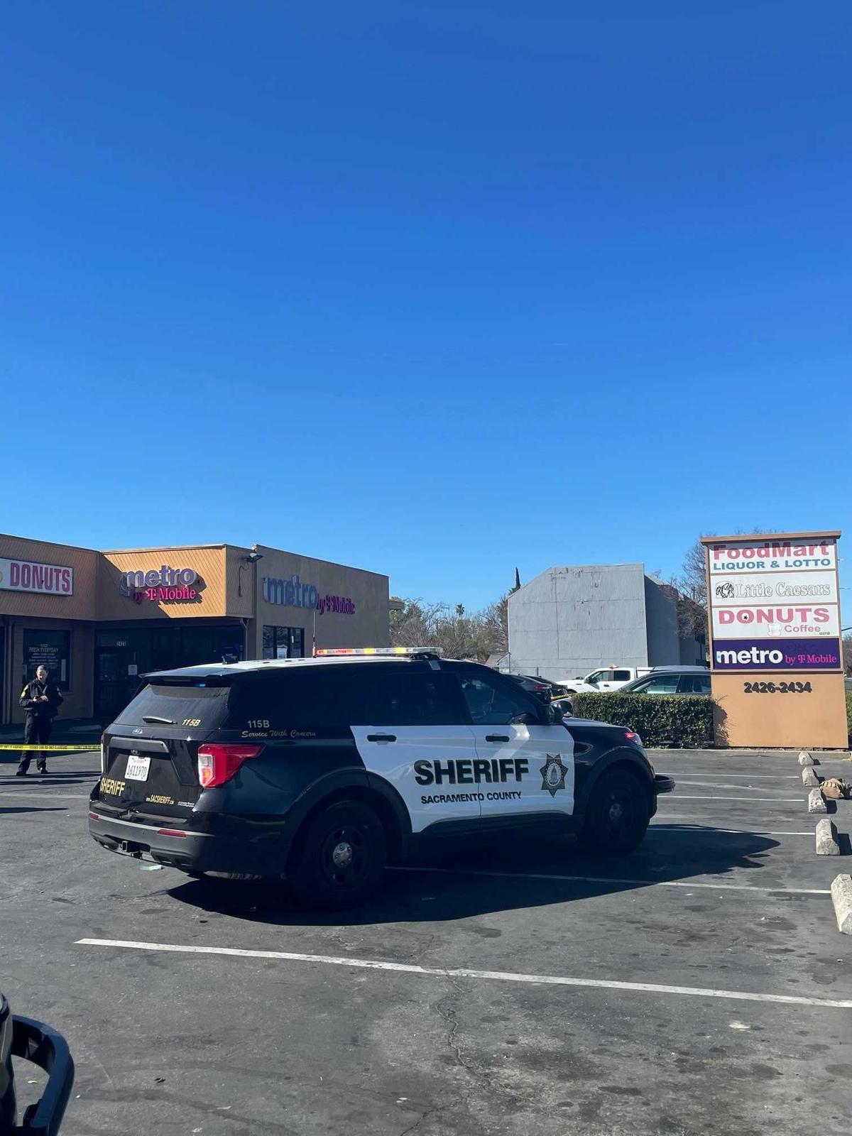 A man was killed in a shooting on Monday Feb. 21, 2022, at a shopping center in the 2400 block of Marconi Avenue, just east of Wright Street in Sacramento, California.