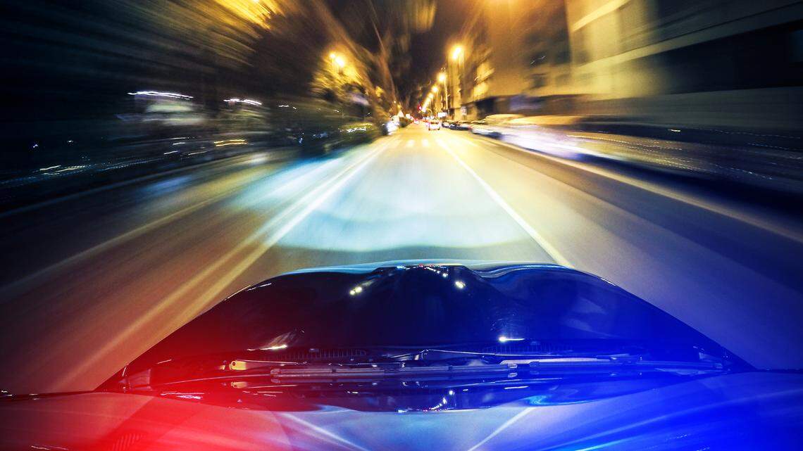 Police chase photo illustration