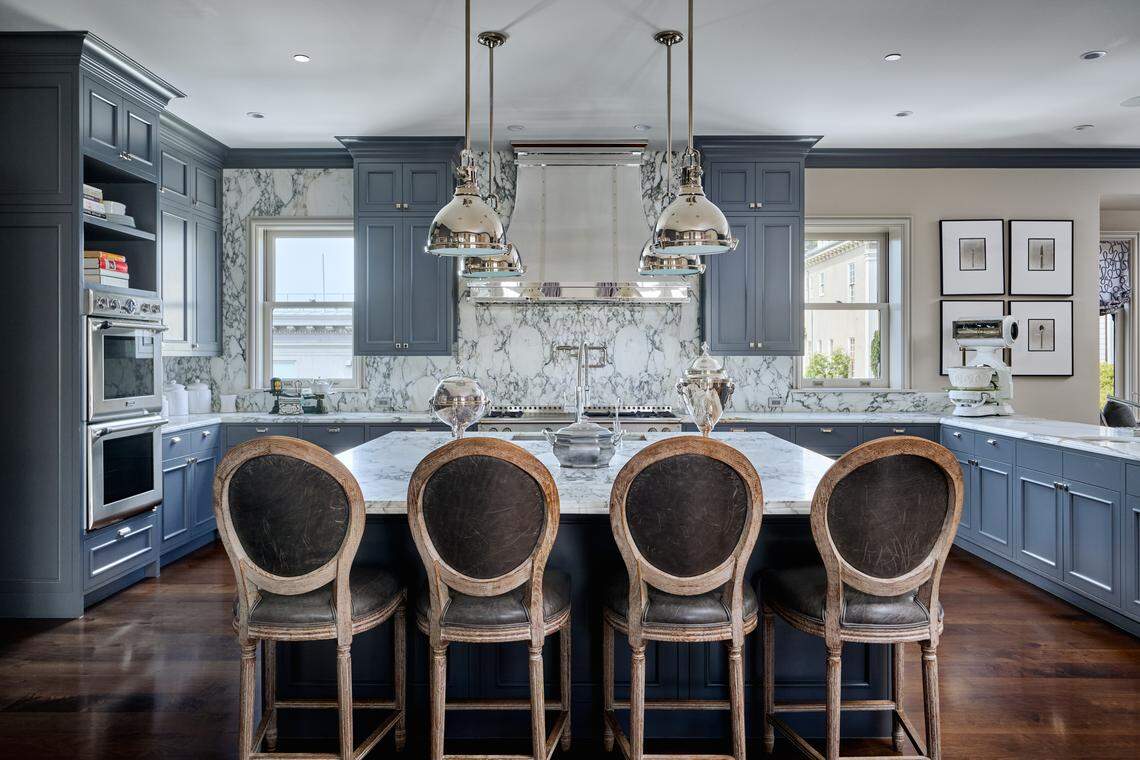 The gourmet kitchen is ready for the largest of dinner parties.