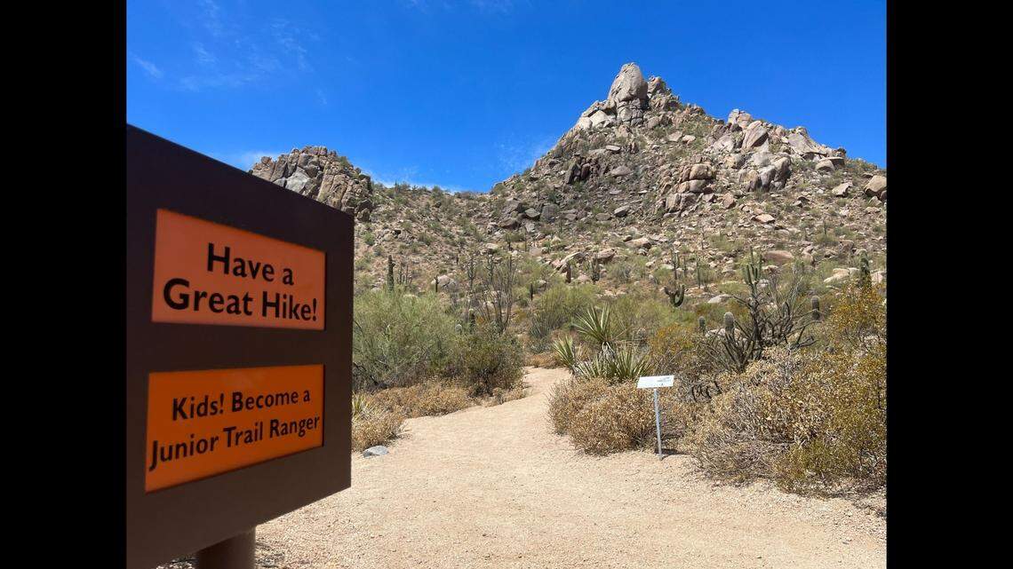 A woman was rescued after getting trapped between boulders on a 50-foot cliff, according to an Arizona fire department. 