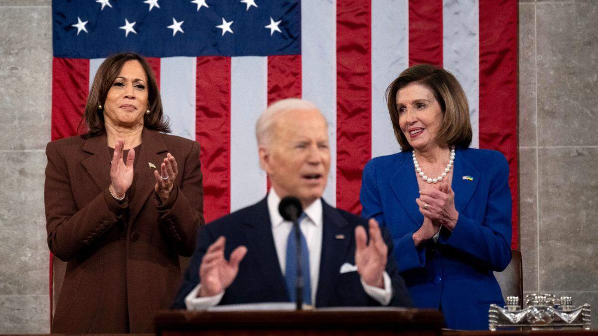 During the Biden administration, the U.S. formed several important alliances. Here, Biden speaks during his State of the Union address to Congress in 2022.