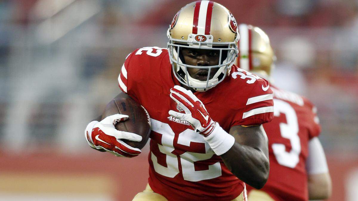San Francisco 49ers running back Joe Williams (32) during the first half of a preseason NFL football game against the Los Angeles Chargers on Aug. 31, 2017, in Santa Clara, Calif.