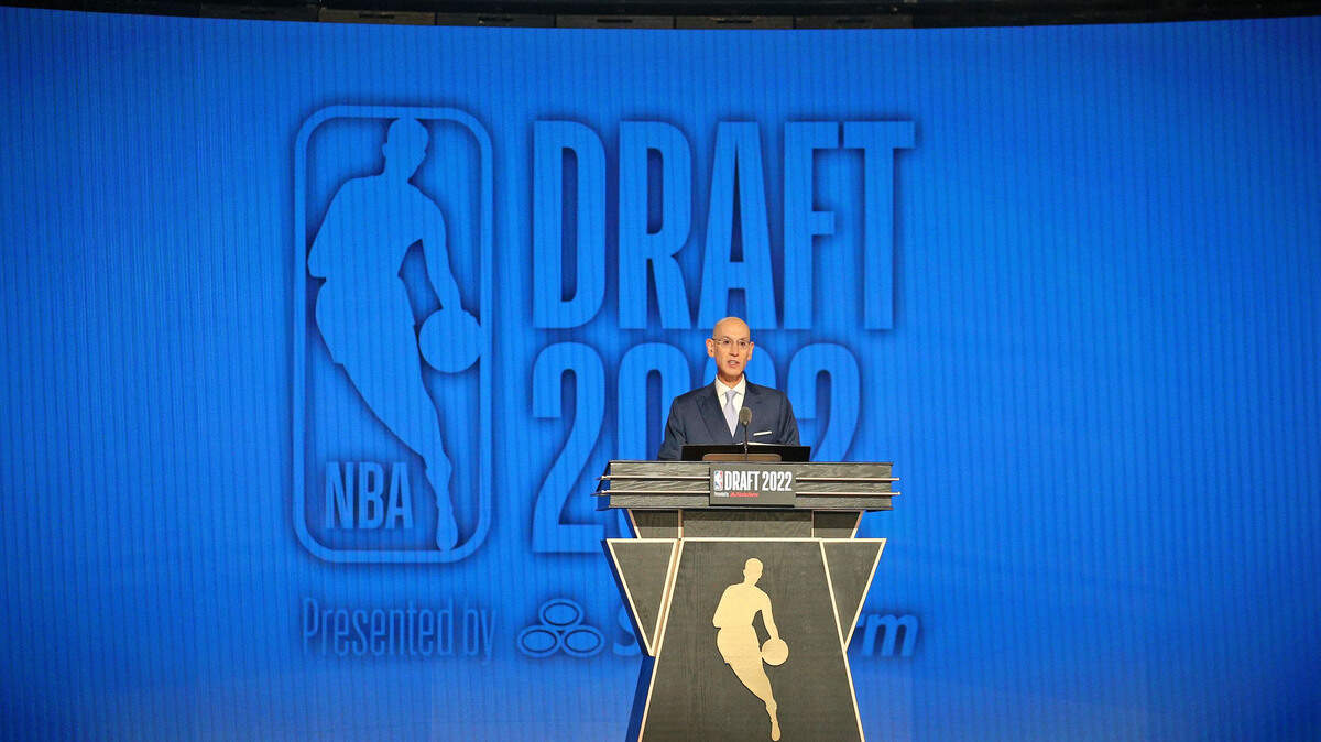 NBA commissioner Adam Silver speaks before the first round of the 2022 NBA Draft on June 23, 2022, at Barclays Center in Brooklyn, New York.