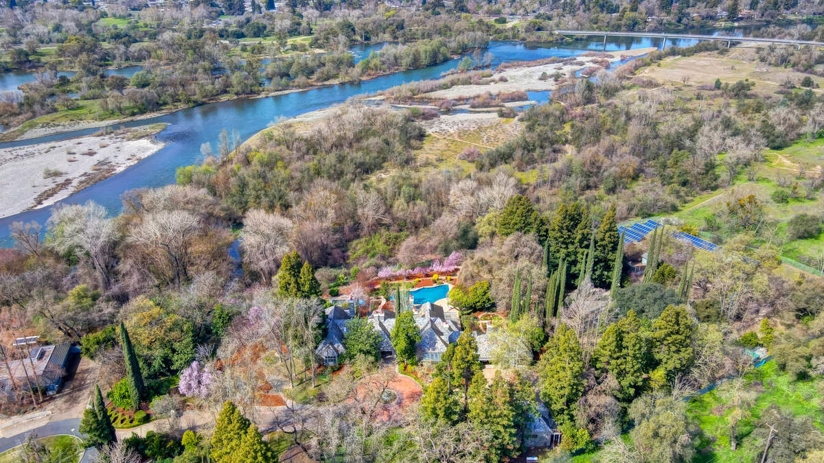 The sprawling estate along the American River.