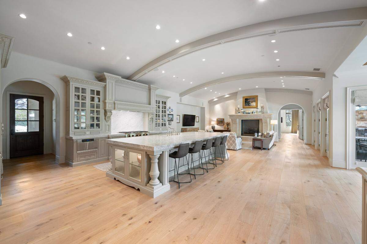 The gourmet kitchen is the heart of the entertainment spaces.