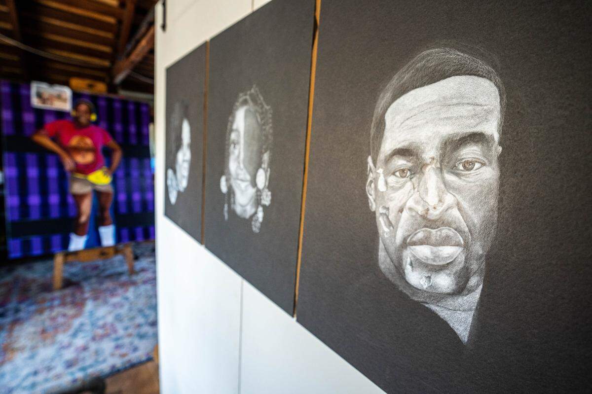 Chris Christion and Jessica Wimbley have many of their pieces on display in their midtown art studio.