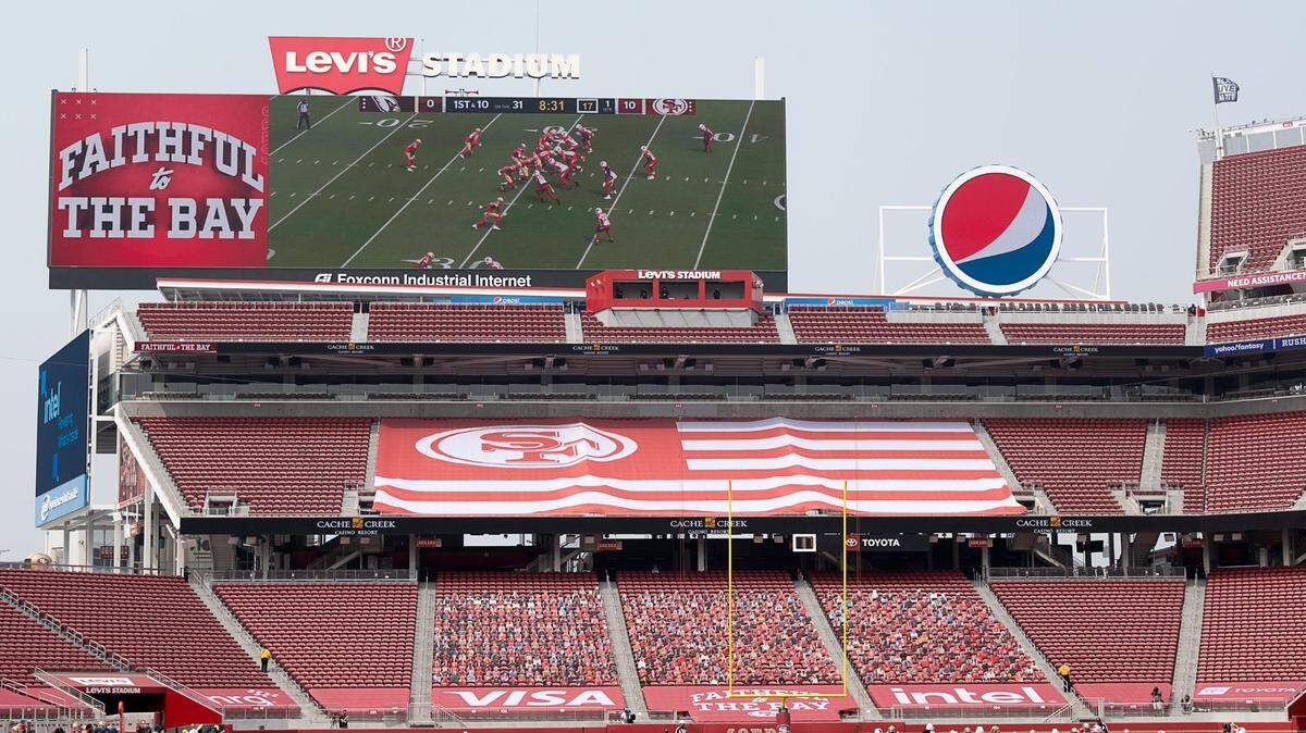 The San Francisco 49ers and Arizona Cardinals play to an empty stadium during the season opening NFL game at Levi’s Stadium on Sunday, Sep 13, 2020 in Santa Clara.