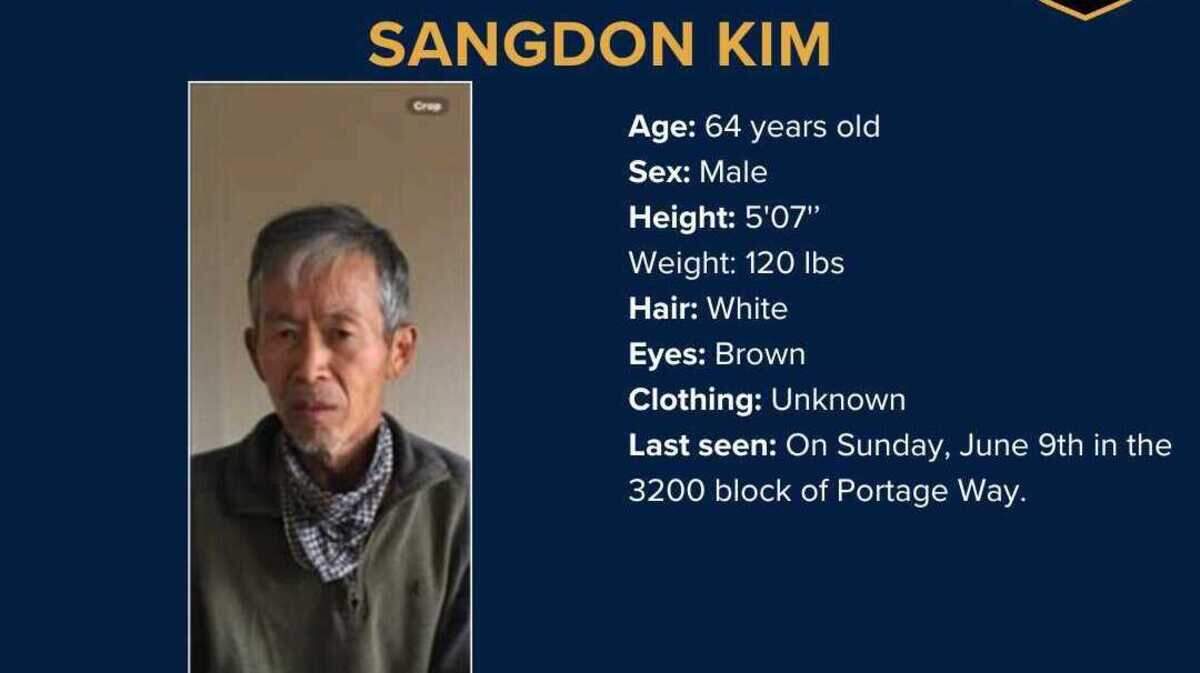 Sangdon Kim, who has been reported missing, was last seen June 9 leaving the 3200 block of Portage Way in Sacramento, California.