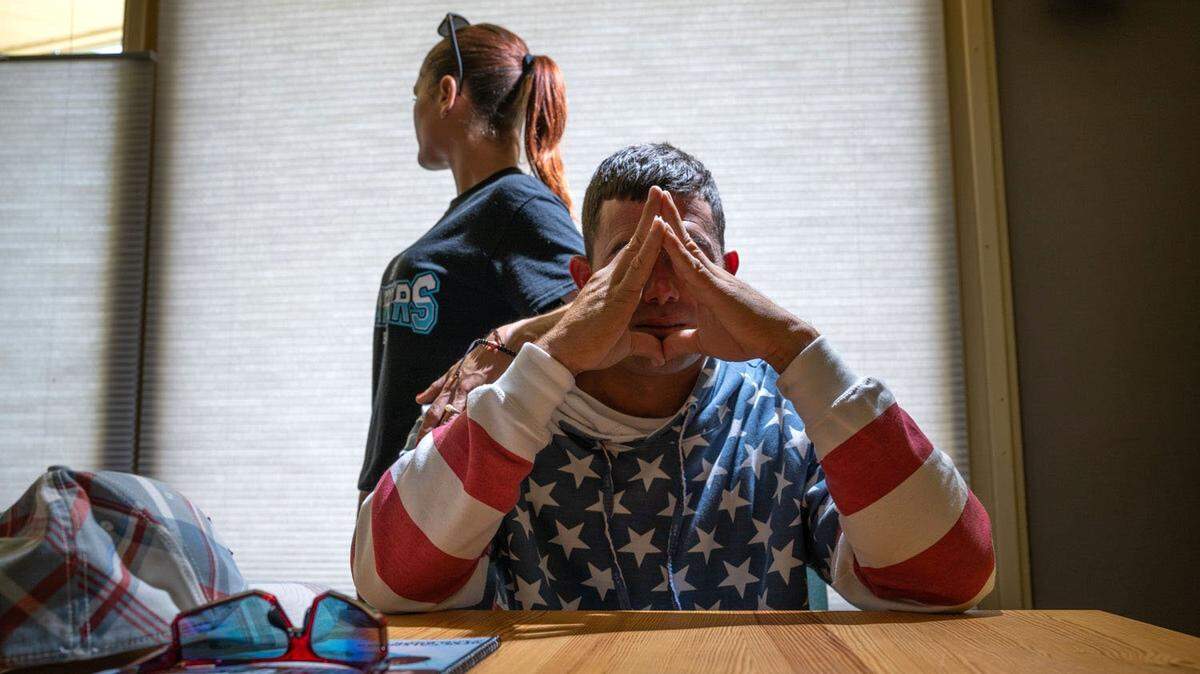 A migrant couple, who left their three children in Venezuela, speaks on Friday, June 16, 2023, about being transported from El Paso, Texas, to Sacramento by a Florida contractor.