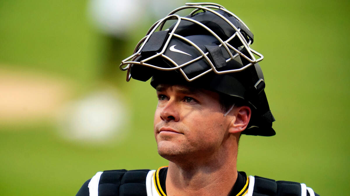 Catcher Andrew Knapp walks to the dugout during a game against the Washington Nationals on Saturday, April 16, 2022. Knapp, a Granite Bay native, is now with the Sacramento River Cats.