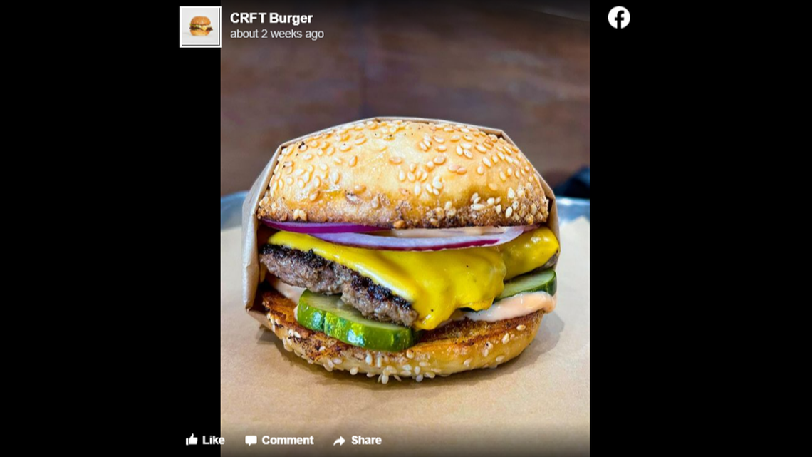 CRFT Burger in Glendora, California, was named the top place to grab a cheeseburger in the state, according to a new Yelp report.