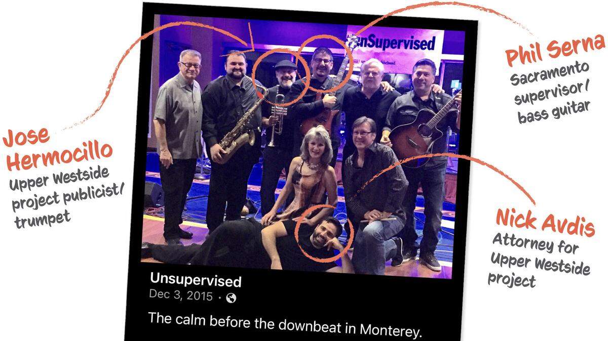 Members of the long-time local band Unsupervised have included Sacramento County Supervisor Phil Serna (on bass guitar) and two people who work for the Upper Westside development project under consideration by Serna and fellow supervisors.  Band members reunite Wednesday the controversial Natomas development is up for approval.