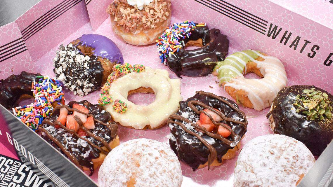 An assortment of cake and raised doughnuts in a signature branded box were shared in a social media post by Bad Bakers on Sunday, Jan. 25, 2026