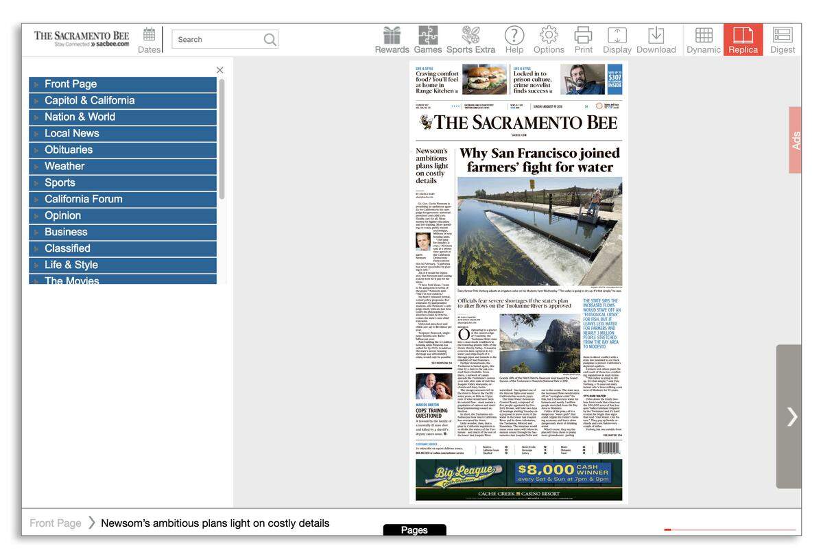 The Bee’s eEdition gives you a digital version of the past 14 days of the printed newspaper, plus many additional pages of news, sports and entertainment coverage.