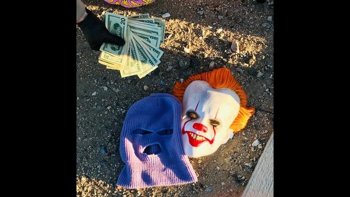 A man wearing a clown mask is accused of sexually assaulting a woman minutes before robbing another, California authorities said. 