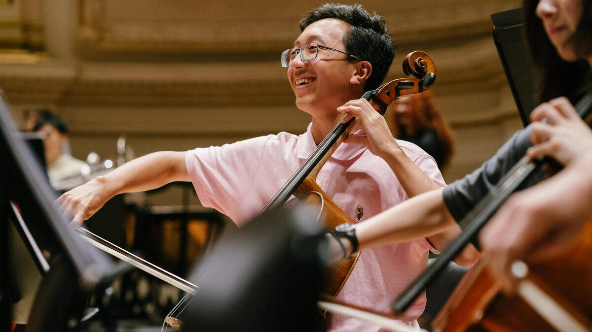 Cosumnes Oaks High School student Benjamin Jiang performs in the Isaac Stern Auditorium at Carnegie Hall in New York on July 15, 2023, as part of the NYO2 orchestra. Jiang will perform in 2024 with the National Youth Orchestra of the United States of America.