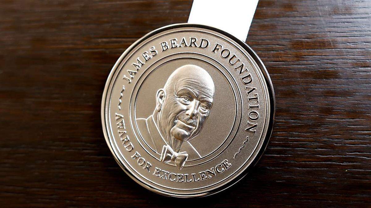 CHICAGO, ILLINOIS - JUNE 14: A view of the James Beard award on display during the 2025 James Beard Media Awards on June 14, 2025 in Chicago, Illinois. (Photo by Jeff Schear/Getty Images for James Beard Foundation)