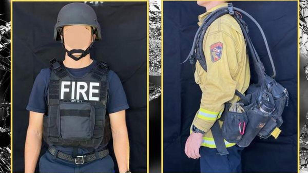 Firefighting gear was among equipment stolen the night of September 9, 2021, from a Cal Fire truck and PG&E truck parked at the SpringHill Suites hotel in Auburn, California.