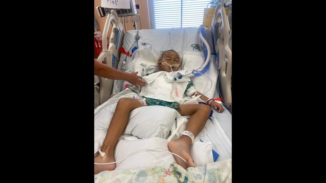 Christian Ly, 6, was sent to the hospital after the debris from a neighbor’s homemade firework hit him.