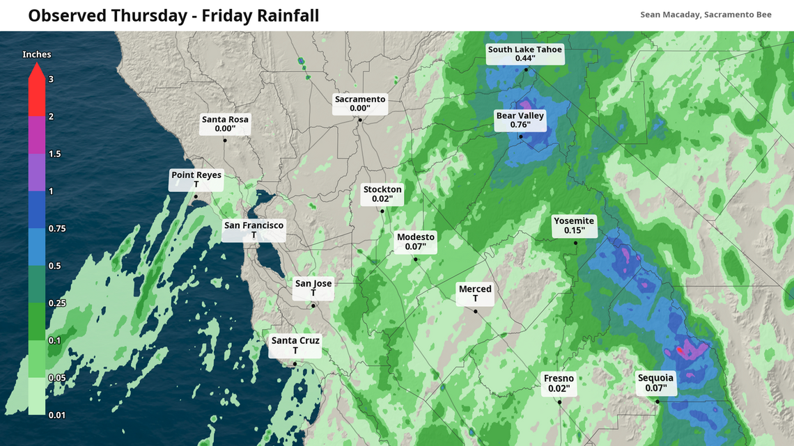 Rare August rains sprinkle Central California. Here’s how much we saw
