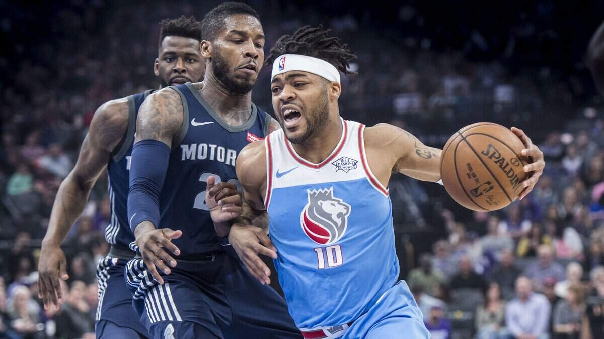 Kings guard Frank Mason III (10) was named to the USA Men’s Basketball World Cup qualifying team Monday. Mason, entering his second NBA season, is among the most experienced players on the 12-man roster in terms of NBA games played.