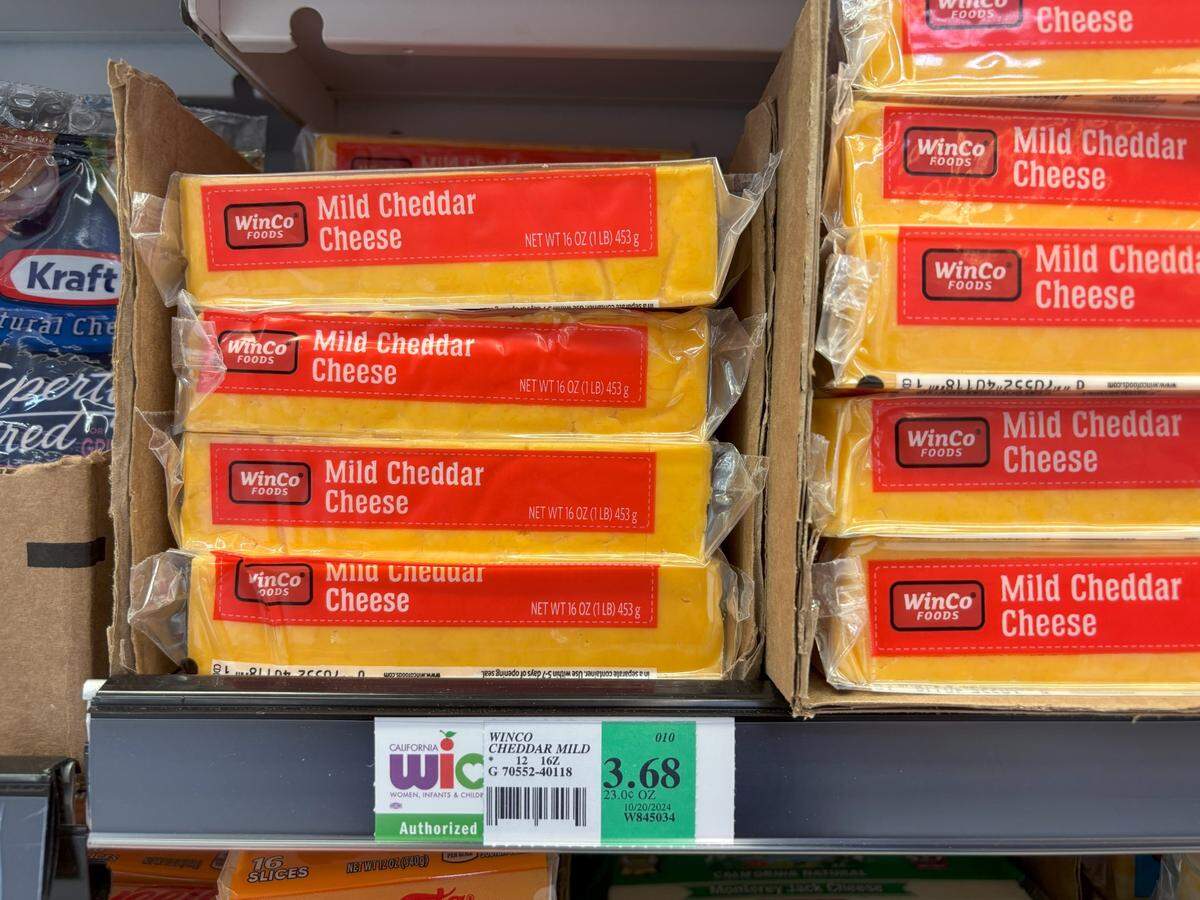 A pound of cheese at WinCo Foods, 200 Blue Ravine Road in Folsom, was $3.68 on Friday, March 28, 2025.