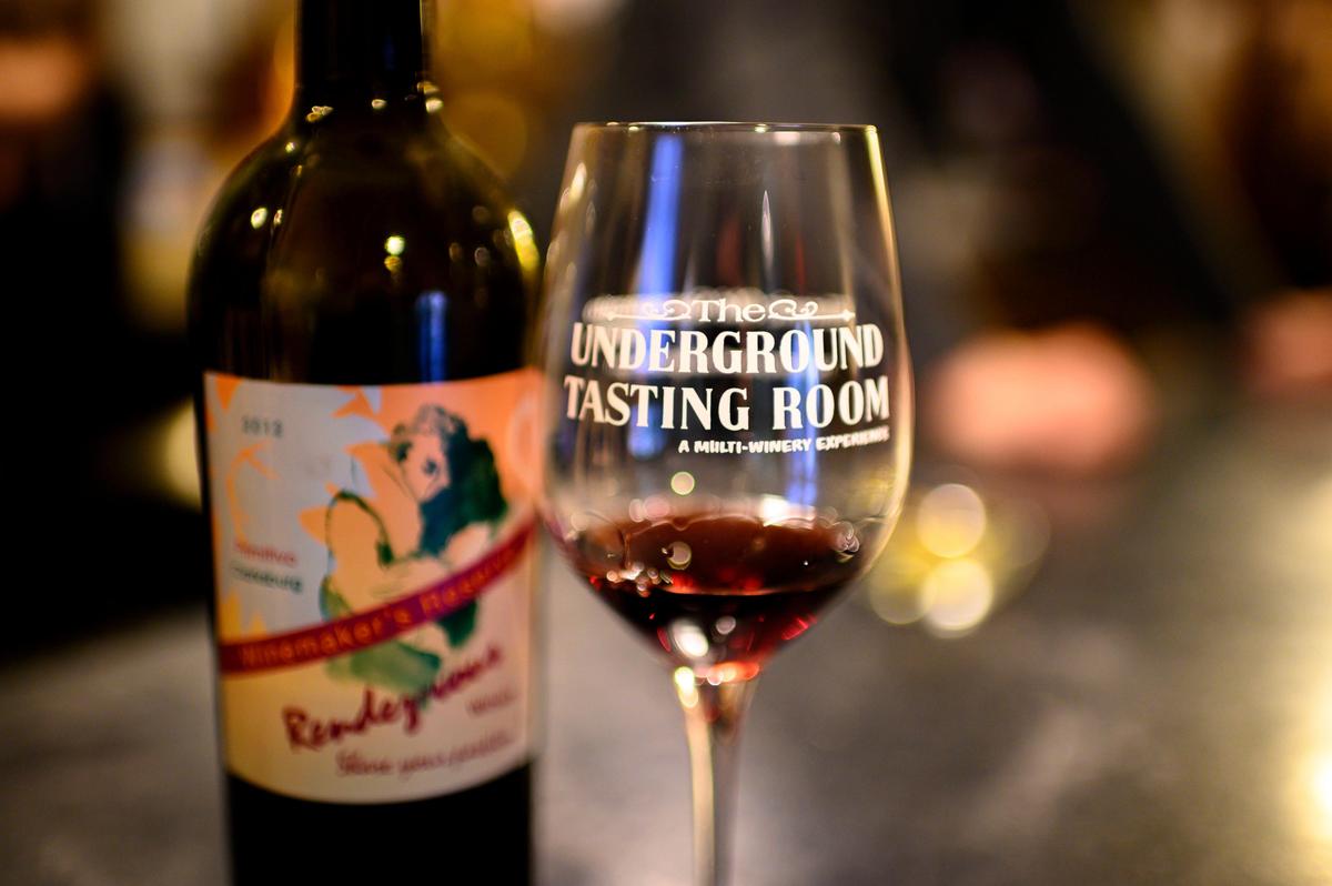A glass of Rendezvous wine poured at The Underground Tasting Room, Friday, Jan. 3, 2020.