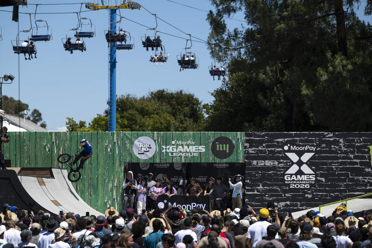 Fans watch the Men’s BMX Street final as a part of X Games Sacramento at Cal Expo in Sacramento on Sunday, June 28, 2026.