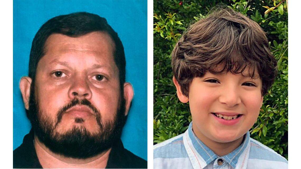 Aminadab Gaxiola Gonzalez, left, a 44-year-old Fullerton man, is the suspect in a shooting that occurred inside a counseling business in Orange on March 31 that left four people dead, including a 9-year-old Matthew Farias, right.