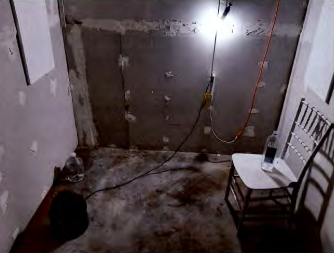 The cinder block cell in Zuberi’s home, according to federal investigators.