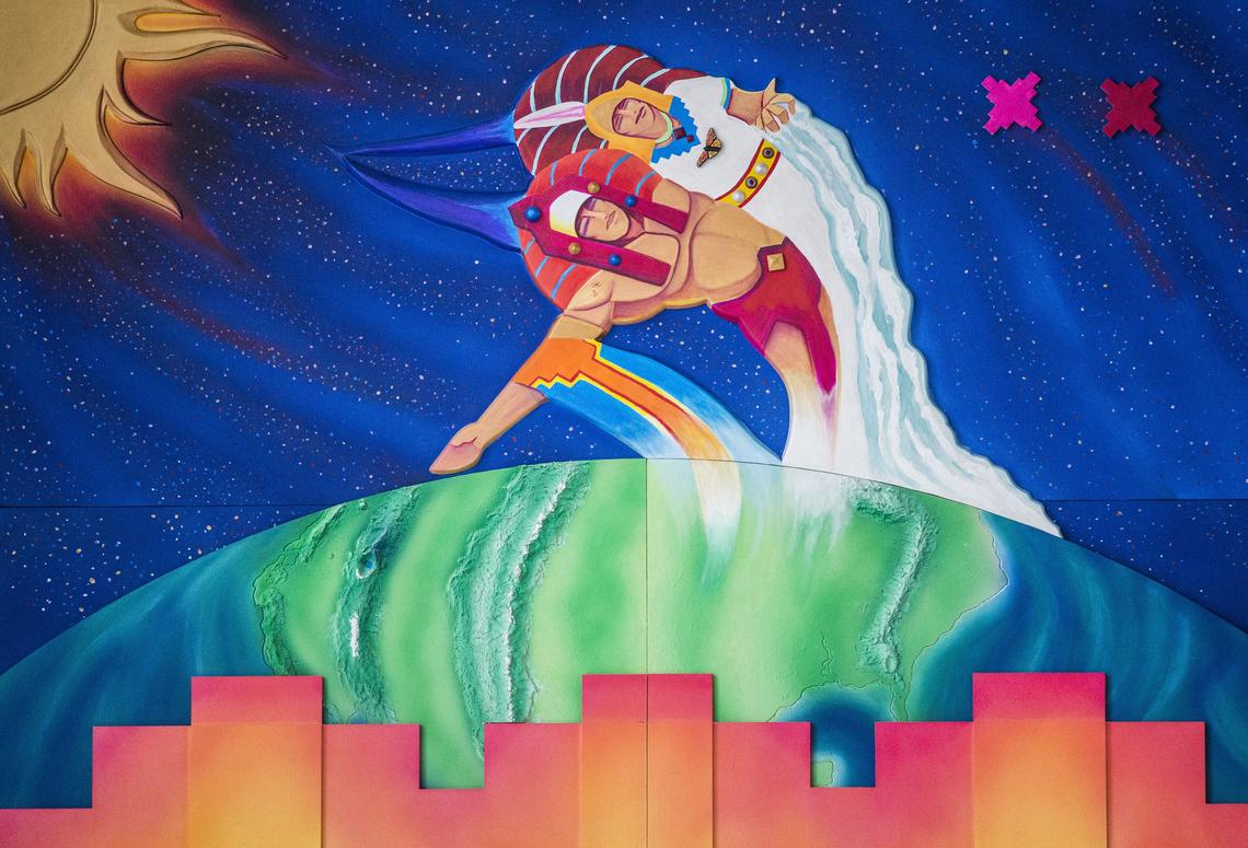 A mural by members of the Royal Chicano Air Force will be unveiled at the Golden 1 Center on Thursday.