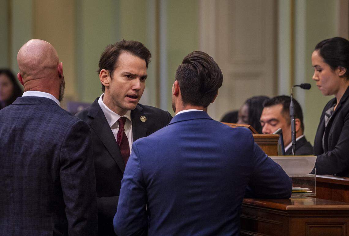 Assemblyman Kevin Kiley, R-Rocklin, initiates a floor vote on Assembly Bill 1928, an urgency measure to suspend AB 5 while corrective legislation is under consideration on the Assembly floor at the state Capitol in Sacramento on in February 2020. 