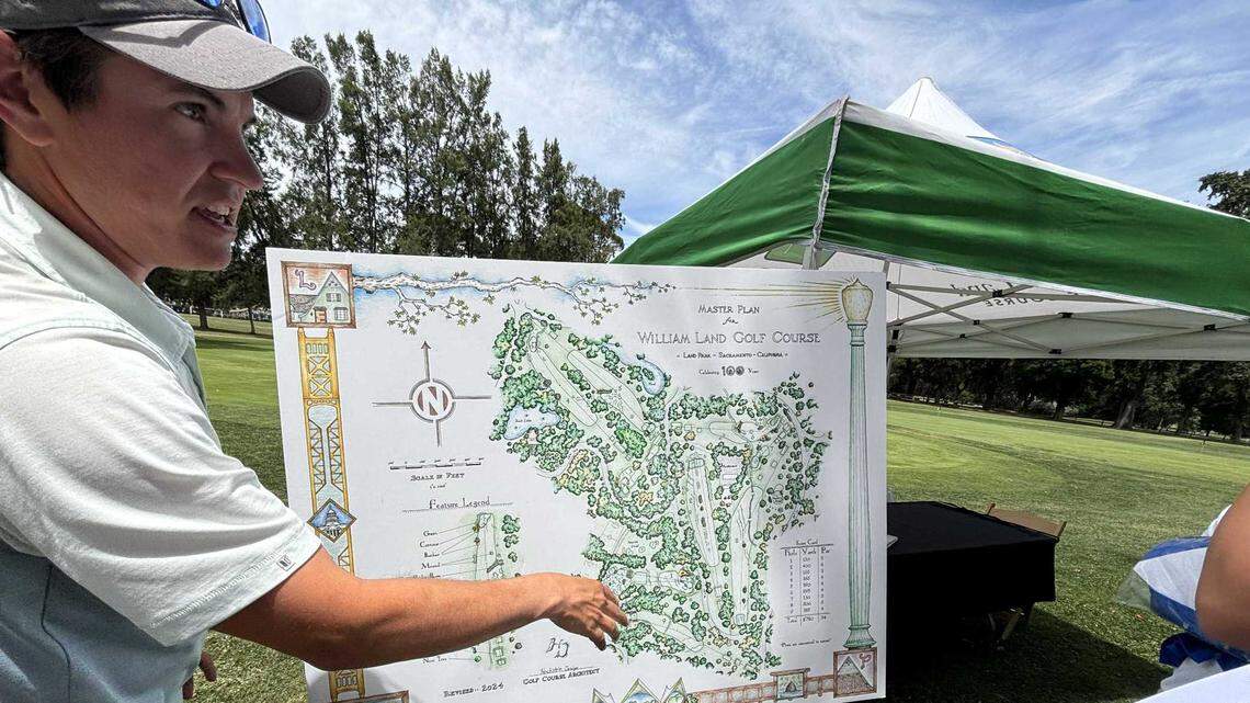 Brett Hochstein of Hochstein Designs details the restoration project for William Land Golf Course, which was announced June 8 at an event celebrating the course’s 100th anniversary.