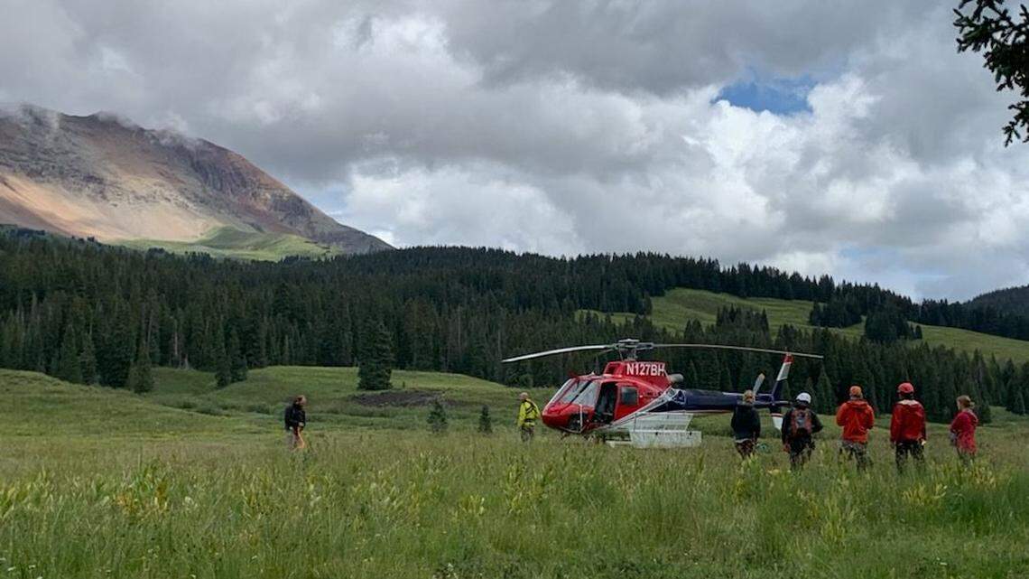 A climber with a broken leg was rescued after he fell to a ledge on El Diente Peak, rescuers said.