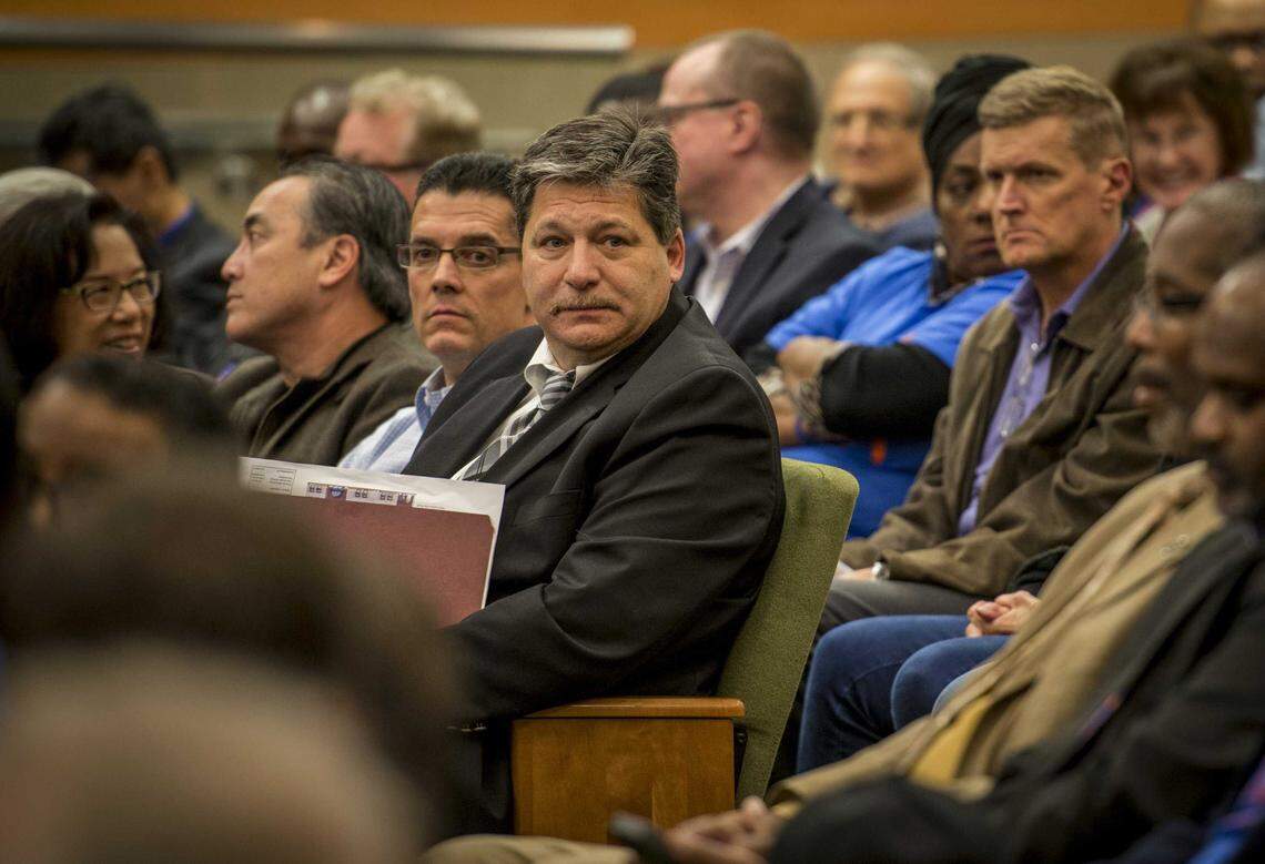 Developer Paul Petrovich waits to speak to the Sacramento City Council in 2015. A state appeals court ruled the Sacramento City Council denied developer Paul Petrovich a fair hearing when he asked to build a gas station next to the Safeway supermarket in the Crocker Village development.