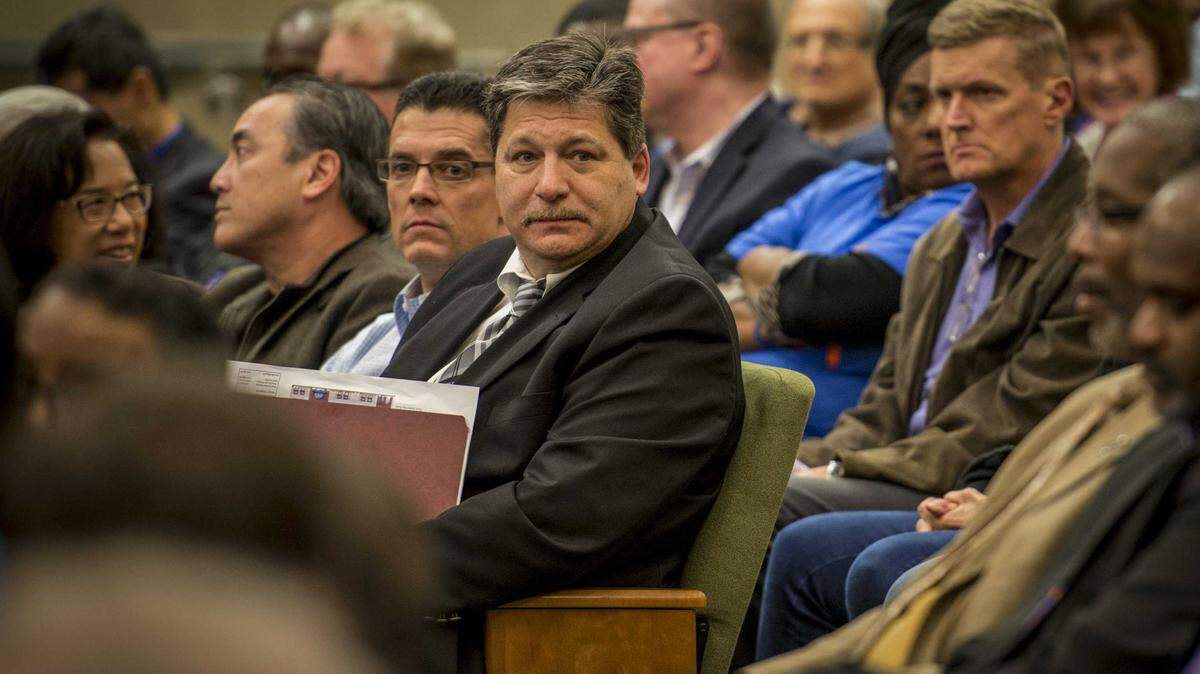 Developer Paul Petrovich waits to speak to the Sacramento City Council on Nov. 17, 2015. The city’s Planning and Design Commission on Thursday evening denied a request by Petrovich to build 61 single-family homes on vacant lots in his Crocker Village development.