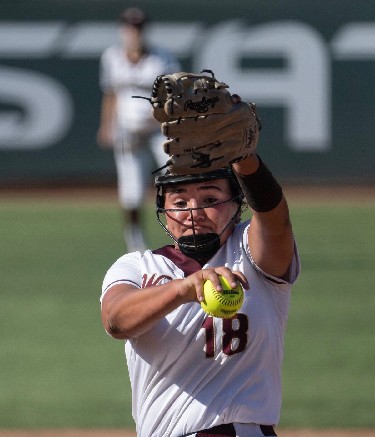Whitney pitcher Hannah Duncan pitches in the fourth inning against Oak Ridge in the CIF Sac-Joaquin Section Division I softball championship game at Sacramento State on Saturday, May 25, 2024.