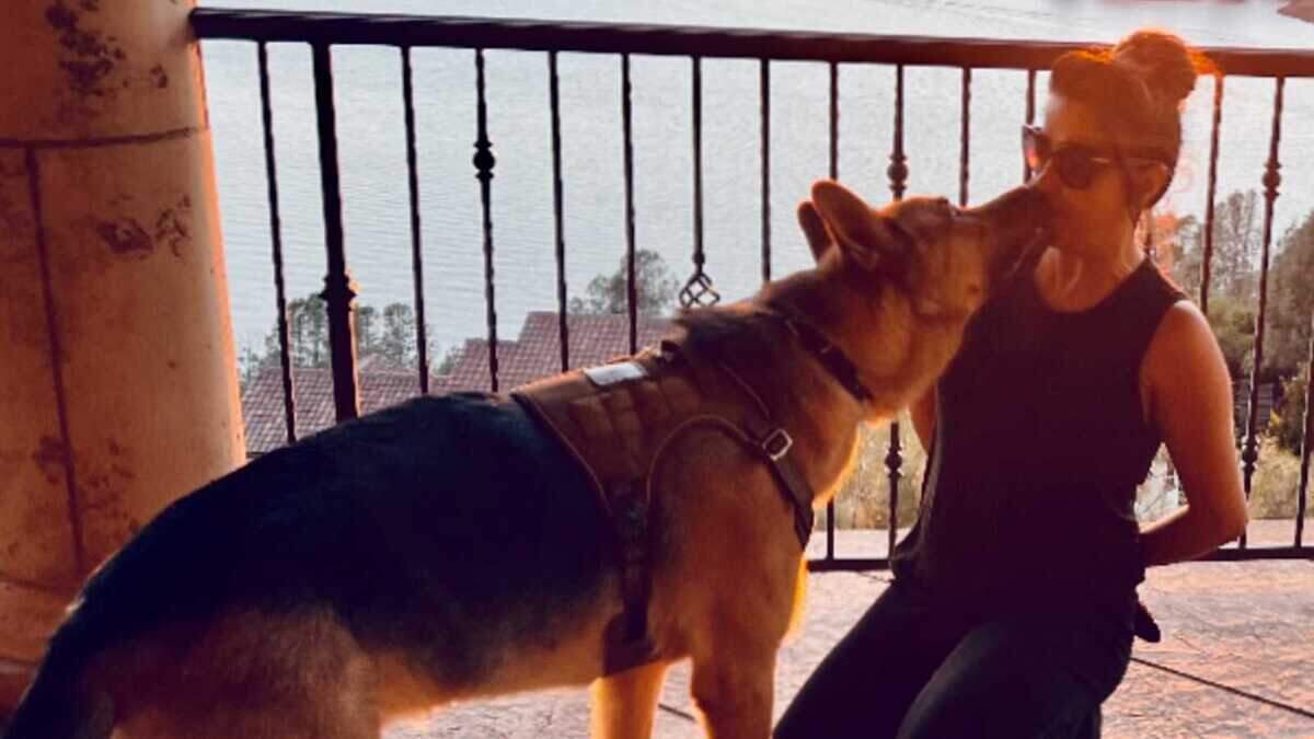 Faryal Kabir is seen in an undated photo with her dog, Zeus. She is suing to stop Elk Grove from killing her German shepherd dog, who gave minor bites to two people including a police officer.