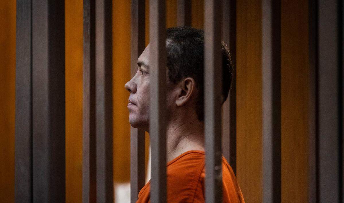 Alexander Francis Hoch, who is accused of threatening three Sacramento city officials, appears in Sacramento Superior Court for a bail review hearing on Tuesday.