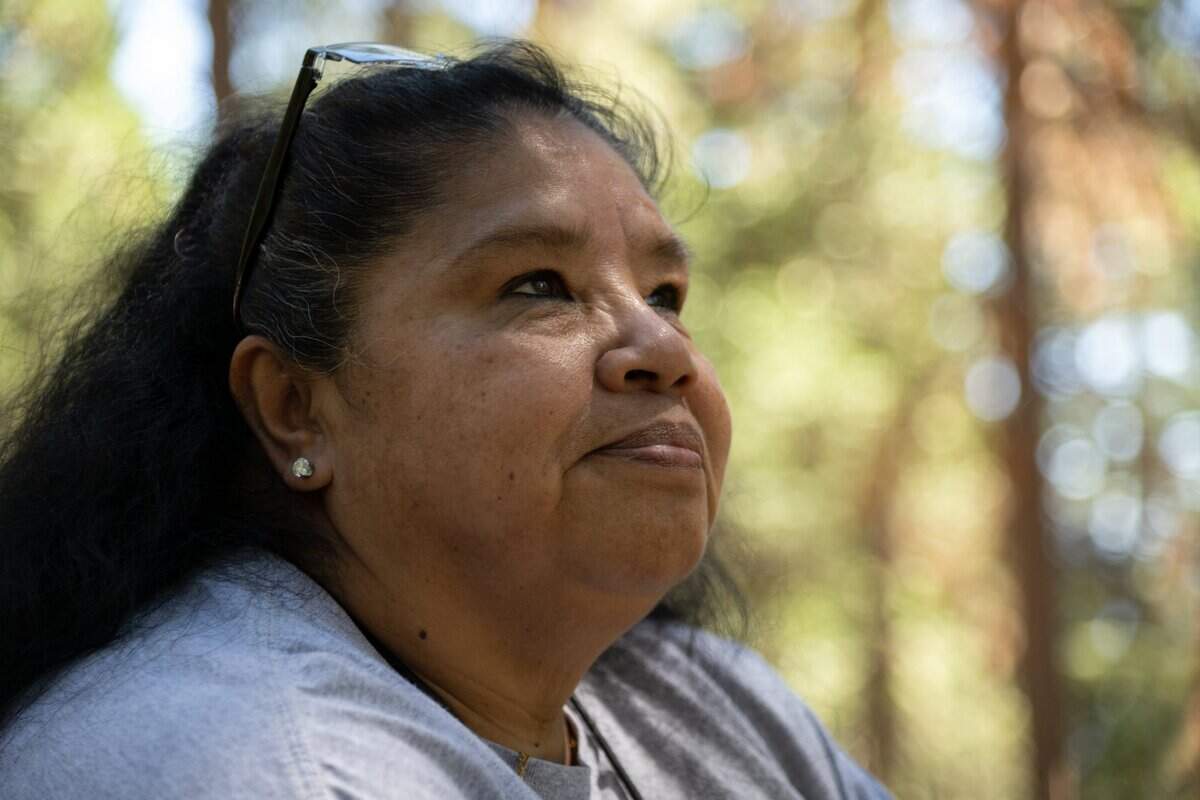 Colfax-Todds Valley Consolidated Tribe elder Gerri Camp enjoys the peacefulness earlier this month on the 40 acres that her tribe recently acquired on Moody Ridge near Alta. The tribe is comprised of Maidu and Miwok peoples, also known as Nisenan, who lost their rancheria in 1958 but continued to live in Placer County.